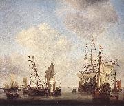 VELDE, Willem van de, the Younger Warships at Amsterdam rt oil painting on canvas